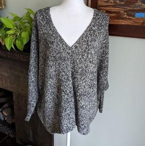 Matilda Jane Marvelous Marled Vee Sweater Size Large Oversized Loose Poncho Like